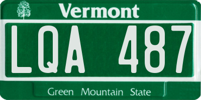 VT license plate LQA487