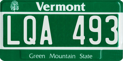VT license plate LQA493