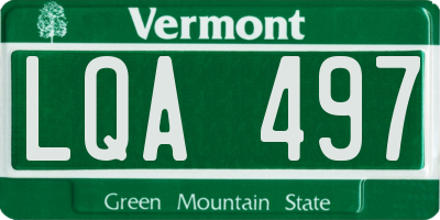 VT license plate LQA497