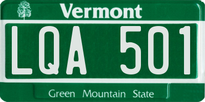VT license plate LQA501