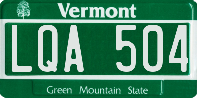 VT license plate LQA504