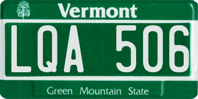 VT license plate LQA506