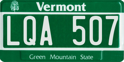 VT license plate LQA507