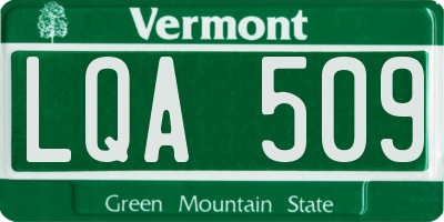 VT license plate LQA509