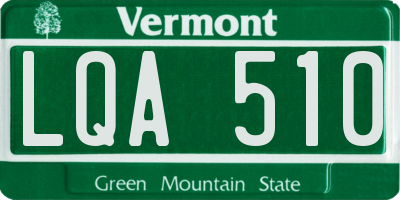 VT license plate LQA510