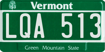 VT license plate LQA513