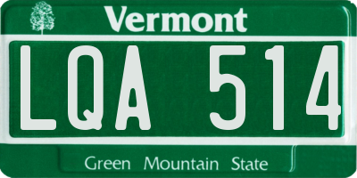 VT license plate LQA514