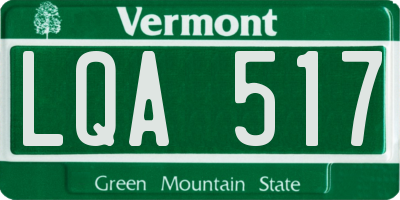 VT license plate LQA517