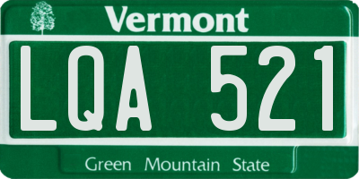 VT license plate LQA521