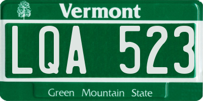 VT license plate LQA523
