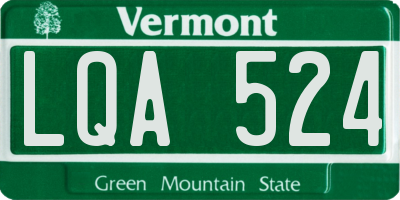 VT license plate LQA524