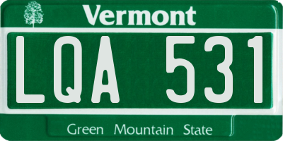 VT license plate LQA531