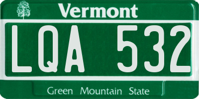 VT license plate LQA532