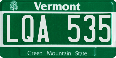VT license plate LQA535