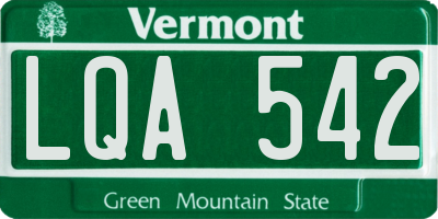 VT license plate LQA542