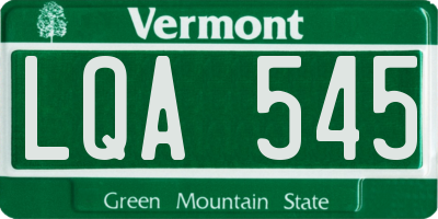 VT license plate LQA545