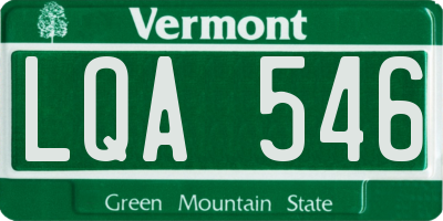 VT license plate LQA546