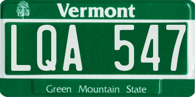 VT license plate LQA547
