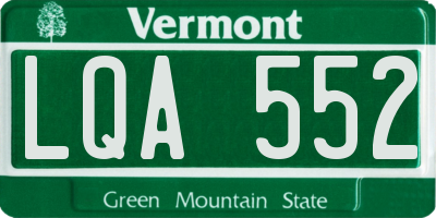VT license plate LQA552