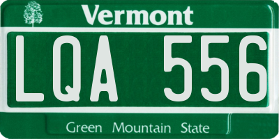 VT license plate LQA556