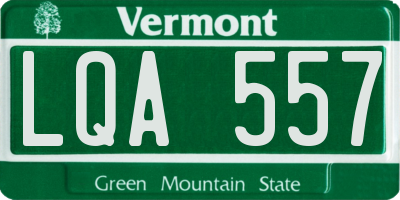 VT license plate LQA557