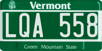 VT license plate LQA558