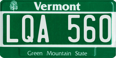 VT license plate LQA560