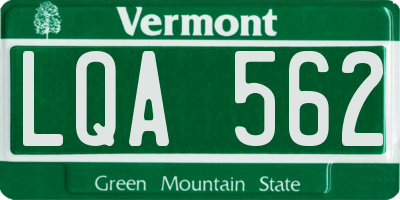 VT license plate LQA562
