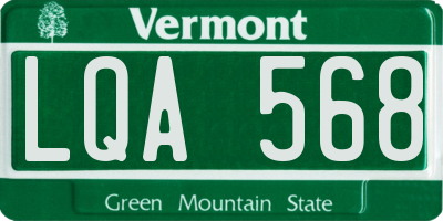 VT license plate LQA568