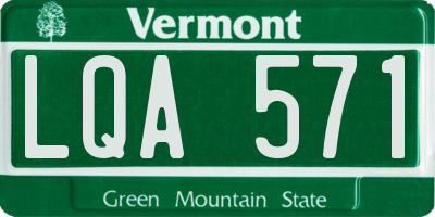 VT license plate LQA571