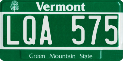 VT license plate LQA575