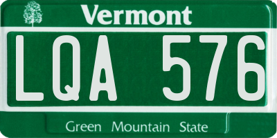 VT license plate LQA576
