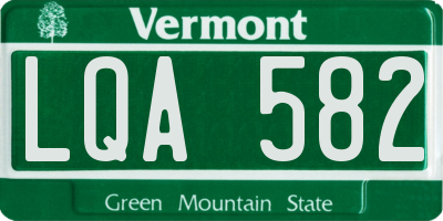VT license plate LQA582