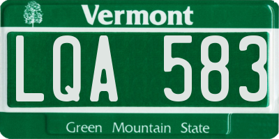VT license plate LQA583