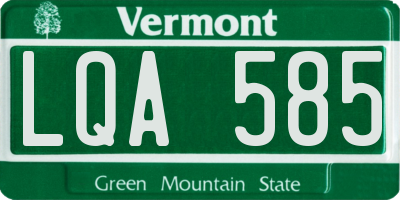 VT license plate LQA585
