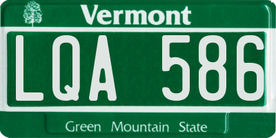 VT license plate LQA586