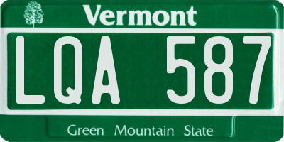 VT license plate LQA587