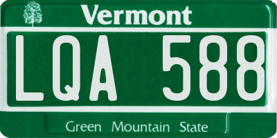 VT license plate LQA588