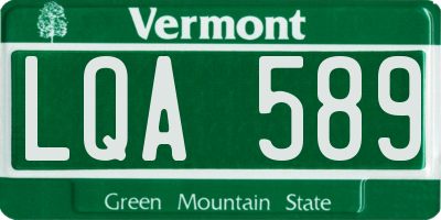 VT license plate LQA589