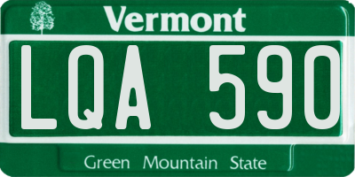 VT license plate LQA590