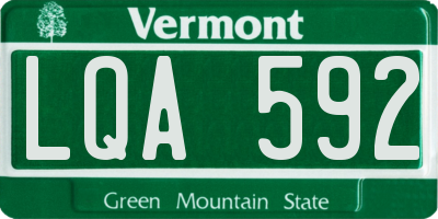 VT license plate LQA592