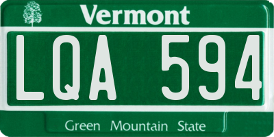 VT license plate LQA594