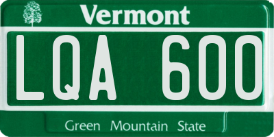 VT license plate LQA600