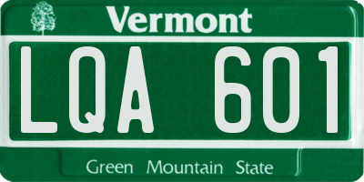 VT license plate LQA601