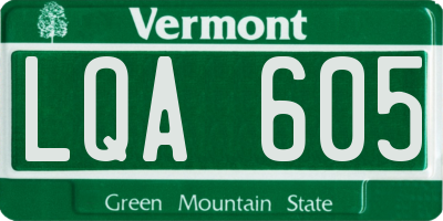 VT license plate LQA605
