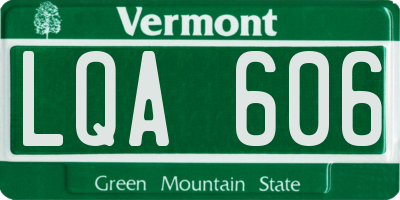 VT license plate LQA606