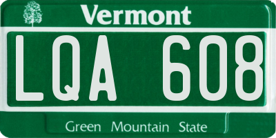 VT license plate LQA608