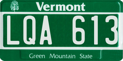 VT license plate LQA613