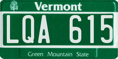 VT license plate LQA615