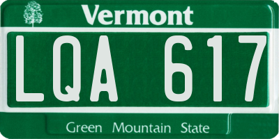 VT license plate LQA617